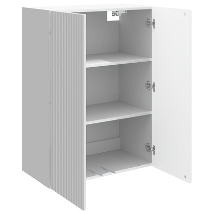 Vægmonteret skab Hvid højglans 66 x 34,5 x 90 cm