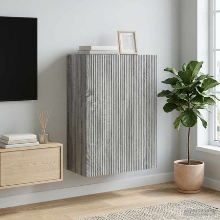 Vægmonteret skab Grå Sonoma 66 x 34,5 x 90 cm Konstrueret træ