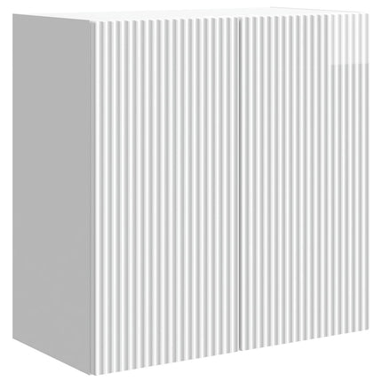 Vægmonteret skab Hvid højglans 59 x 31 x 60 cm Konstrueret træ