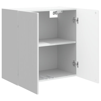 Vægmonteret skab Hvid højglans 59 x 31 x 60 cm Konstrueret træ