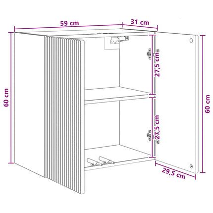 Vægmonteret skab Gammelt træ 59 x 31 x 60 cm Konstrueret træ