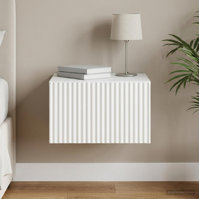 Væghængt Natbord Hvid 33 x 34,5 x 20 cm Konstrueret træ