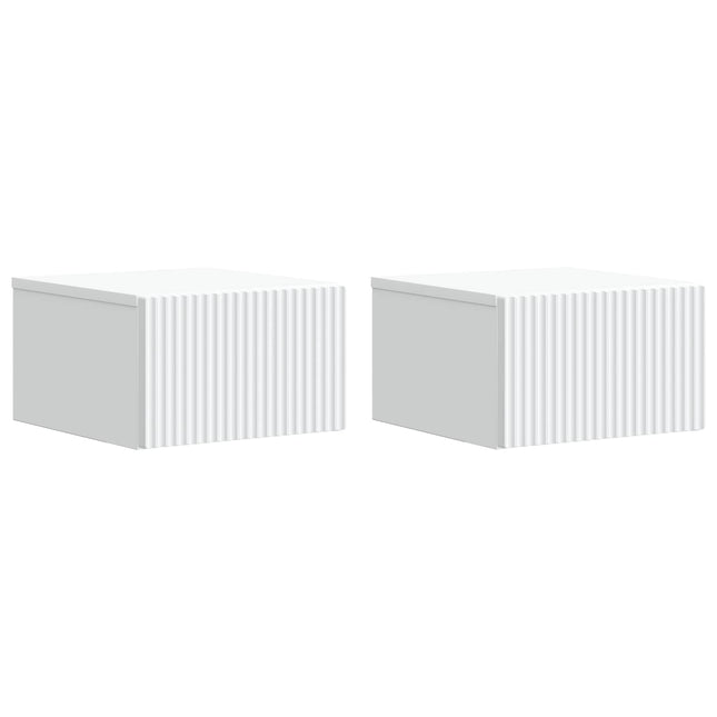 Væghængt Natbord 2 pcs Hvid 33 x 34,5 x 20 cm Konstrueret træ