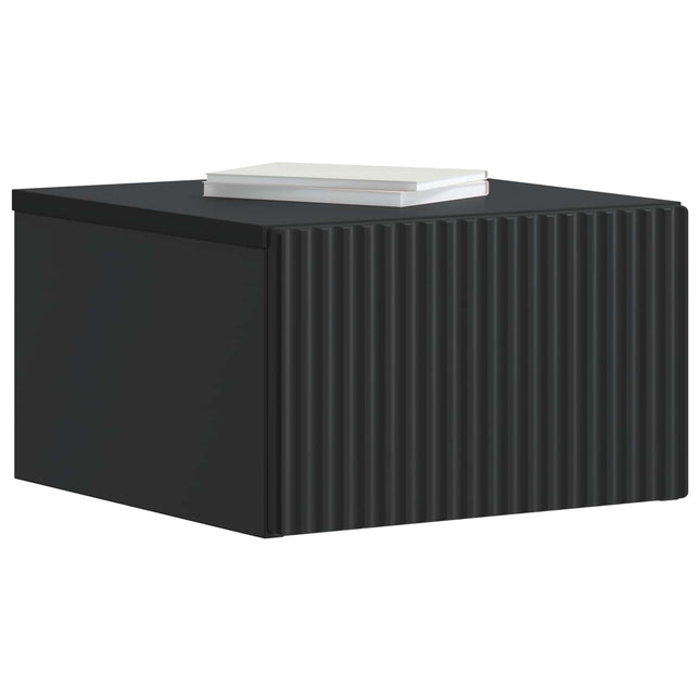 Væghængt Natbord Sort 33 x 34,5 x 20 cm Konstrueret træ