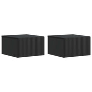 Væghængt Natbord 2 pcs Sort 33 x 34,5 x 20 cm Konstrueret træ