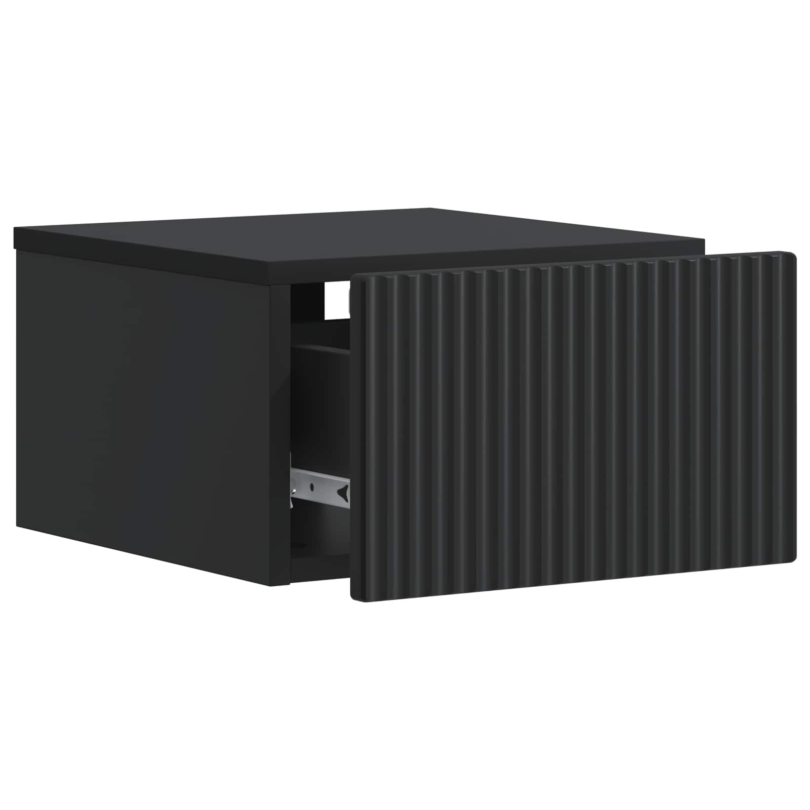 Væghængt Natbord 2 pcs Sort 33 x 34,5 x 20 cm Konstrueret træ