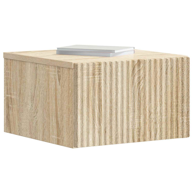 Væghængt Natbord med skuffe 2 pcs Sonoma-eg 33 x 34,5 x 20 cm