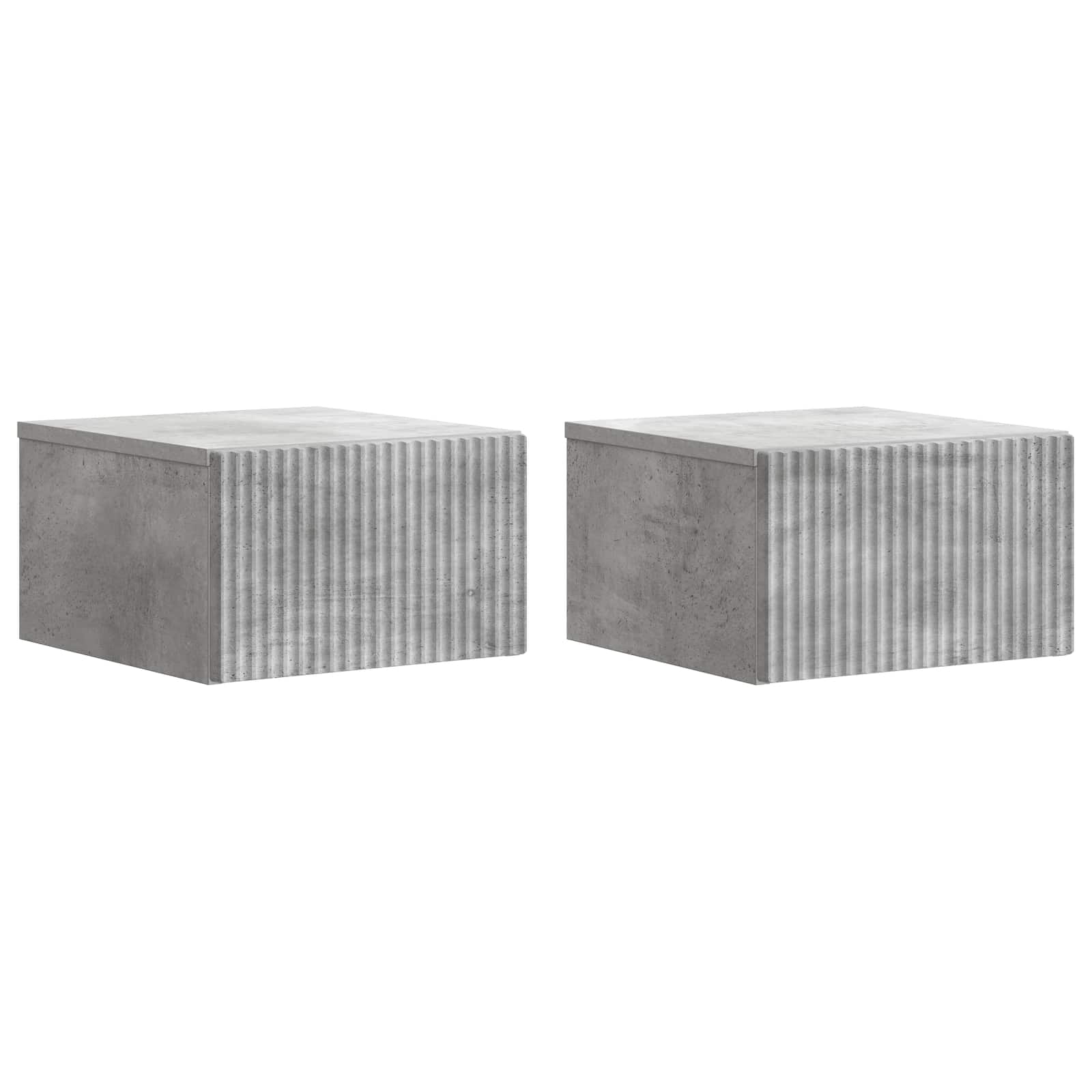 Væghængt Natbord med skuffe 2 pcs Betongrå 33 x 34,5 x 20 cm