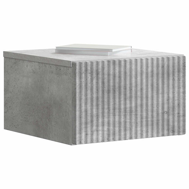 Væghængt Natbord med skuffe 2 pcs Betongrå 33 x 34,5 x 20 cm