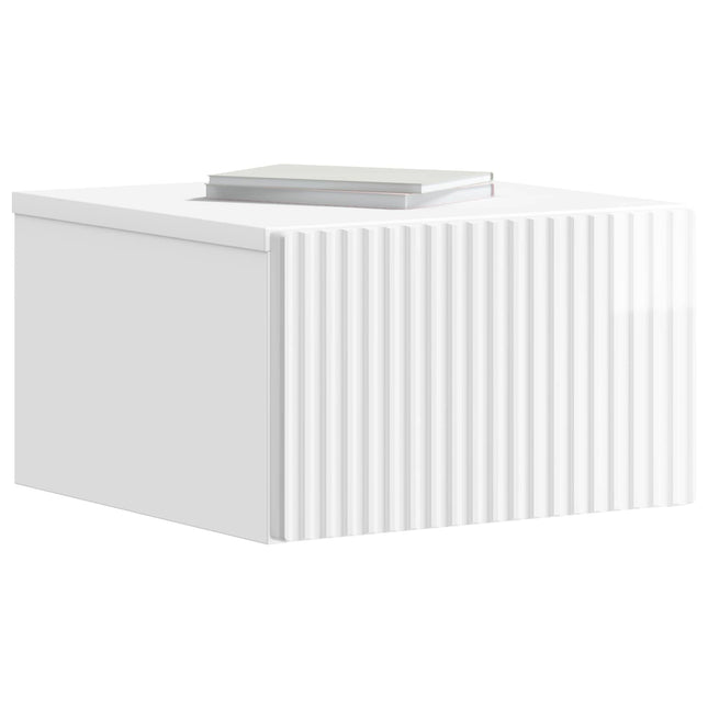 Væghængt Natbord 2 pcs Hvid højglans 33 x 34,5 x 20 cm
