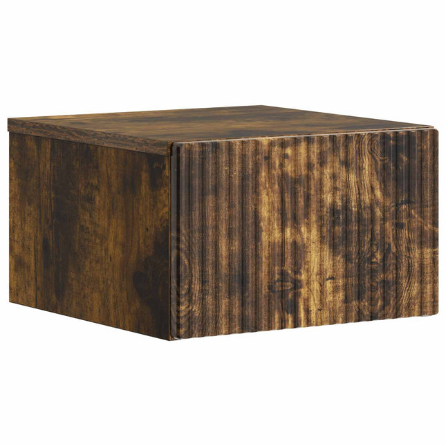 Væghængt Natbord Røget eg 33 x 34,5 x 20 cm Konstrueret træ