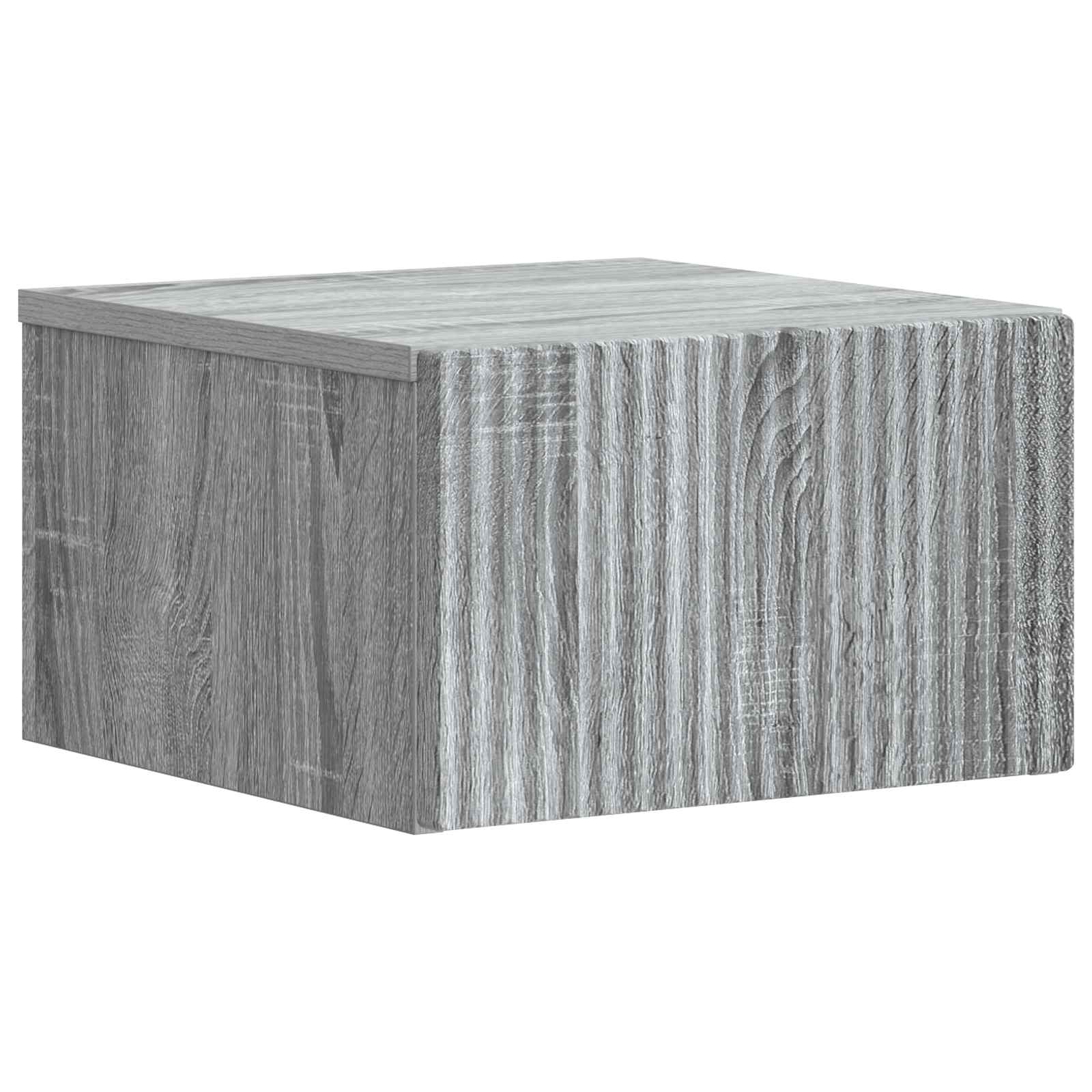 Væghængt Natbord 2 pcs Grå sonoma-eg 33 x 34,5 x 20 cm