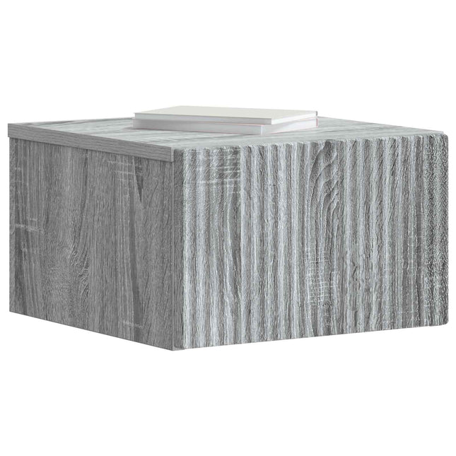 Væghængt Natbord 2 pcs Grå sonoma-eg 33 x 34,5 x 20 cm