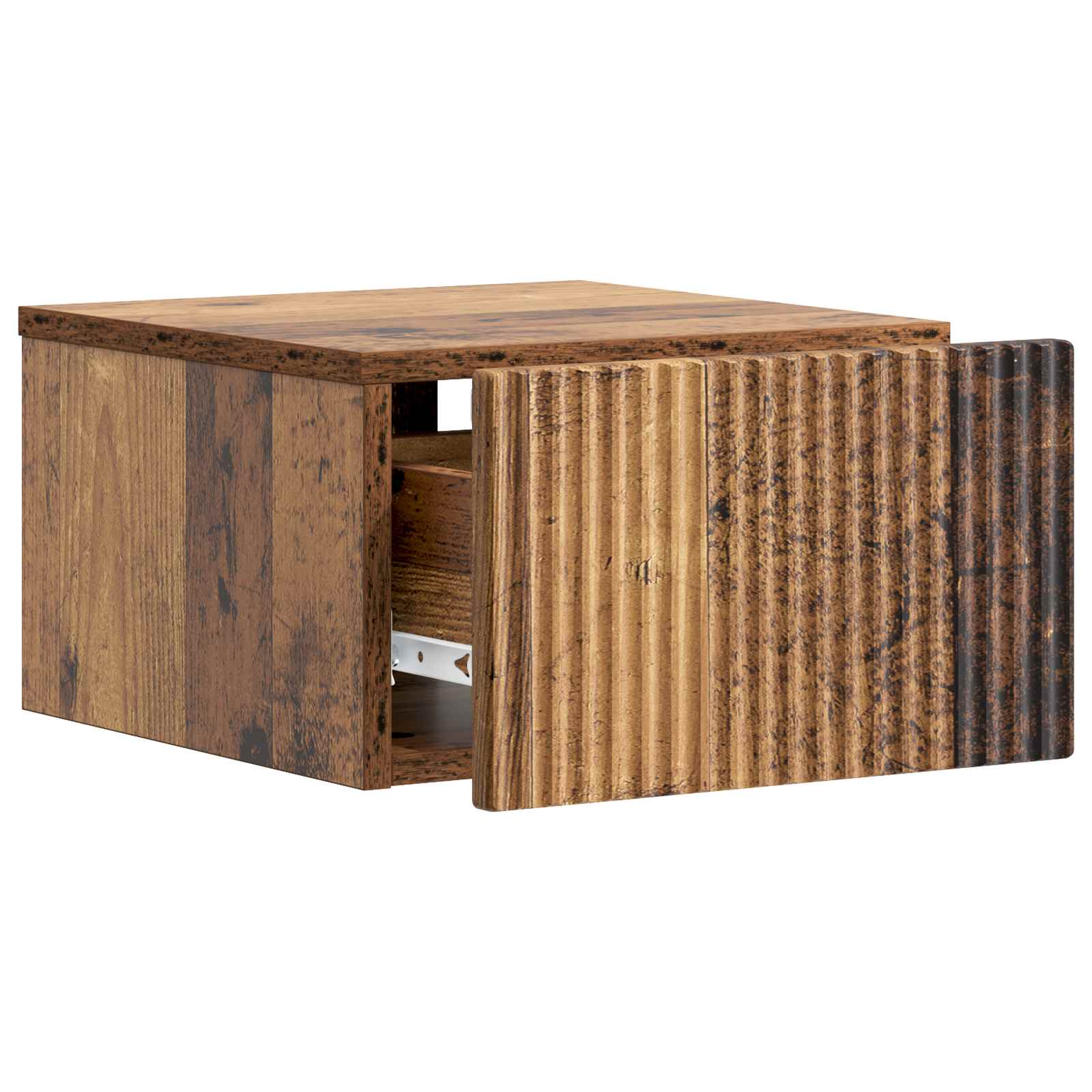 Væghængt Natbord med skuffe 2 pcs Gammelt træ 33 x 34,5 x 20 cm