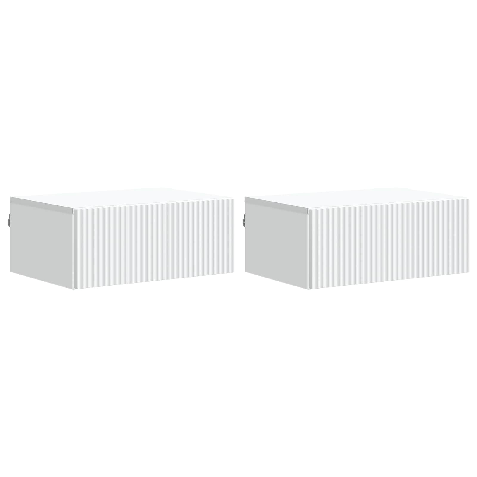 Væghængt Natbord 2 pcs Hvid 49 x 34,5 x 20 cm Konstrueret træ