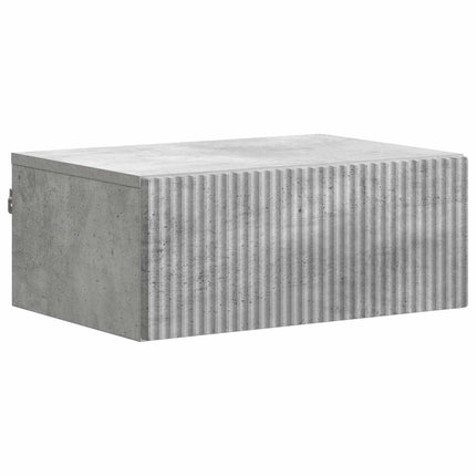 Væghængt Natbord Betongrå 49 x 34,5 x 20 cm Konstrueret træ