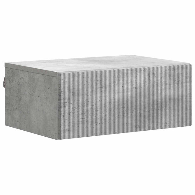 Væghængt Natbord Betongrå 49 x 34,5 x 20 cm Konstrueret træ