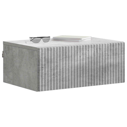 Væghængt Natbord Betongrå 49 x 34,5 x 20 cm Konstrueret træ