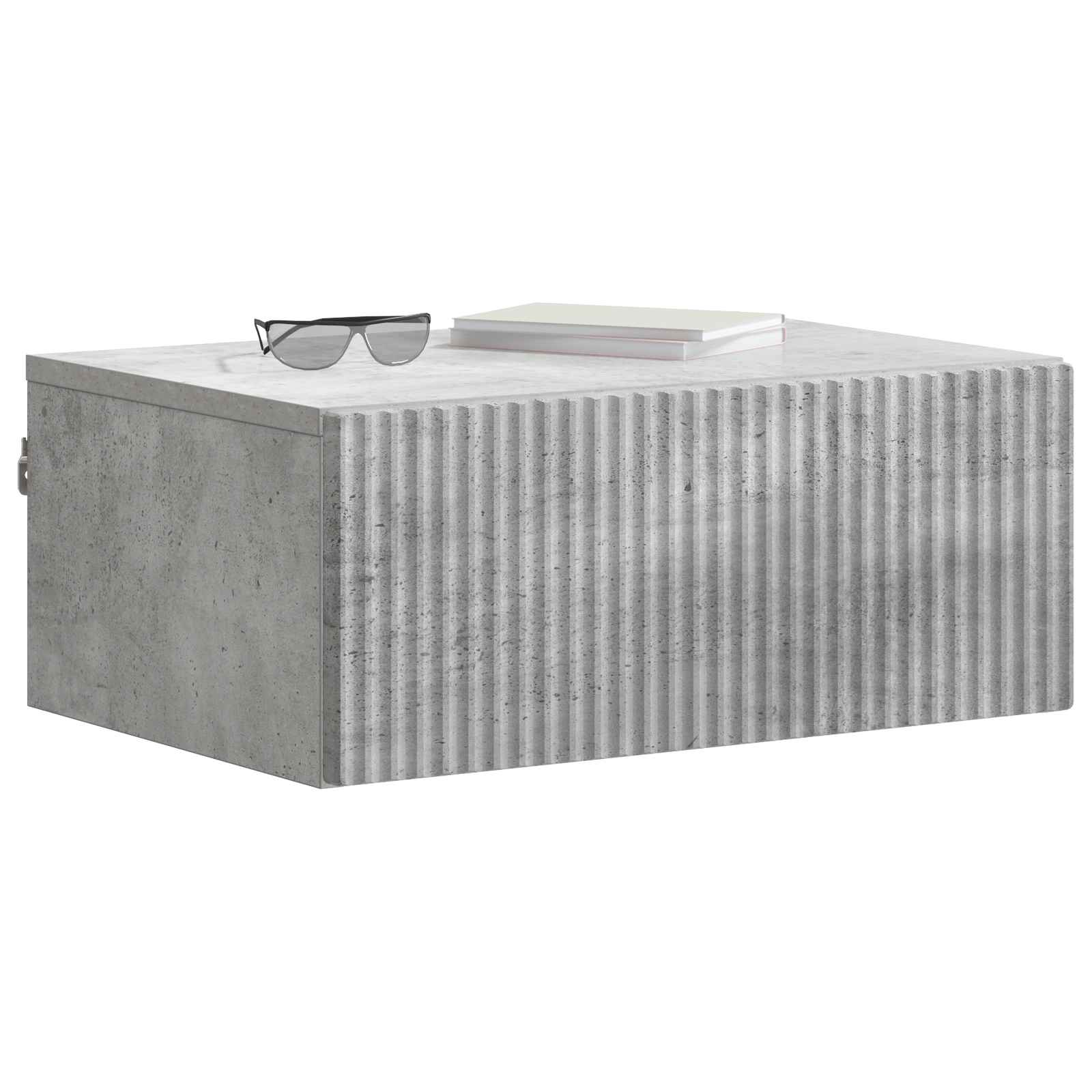 Væghængt Natbord med skuffe 2 pcs Betongrå 49 x 34,5 x 20 cm