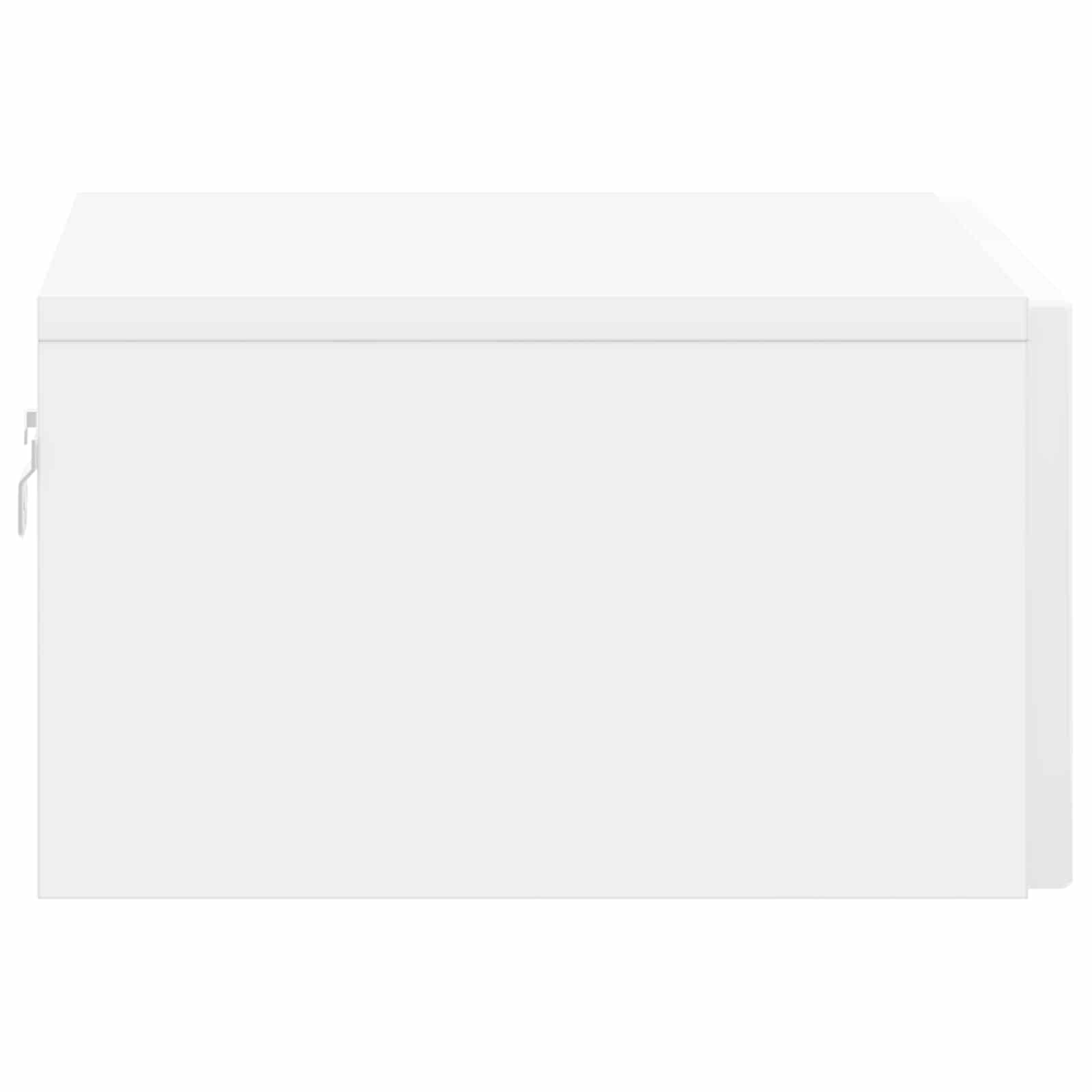 Væghængt Natbord 2 pcs Hvid højglans 49 x 34,5 x 20 cm
