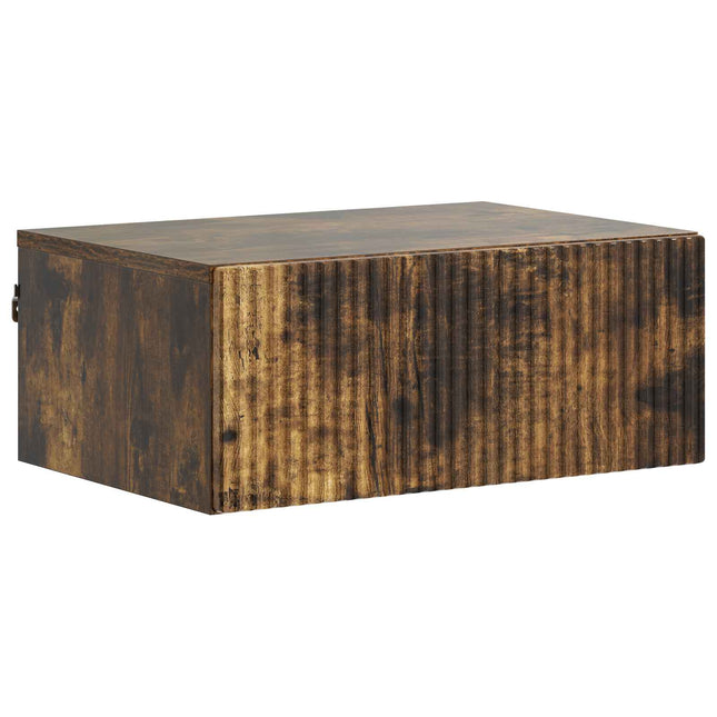 Væghængt Natbord Røget eg 49 x 34,5 x 20 cm Konstrueret træ
