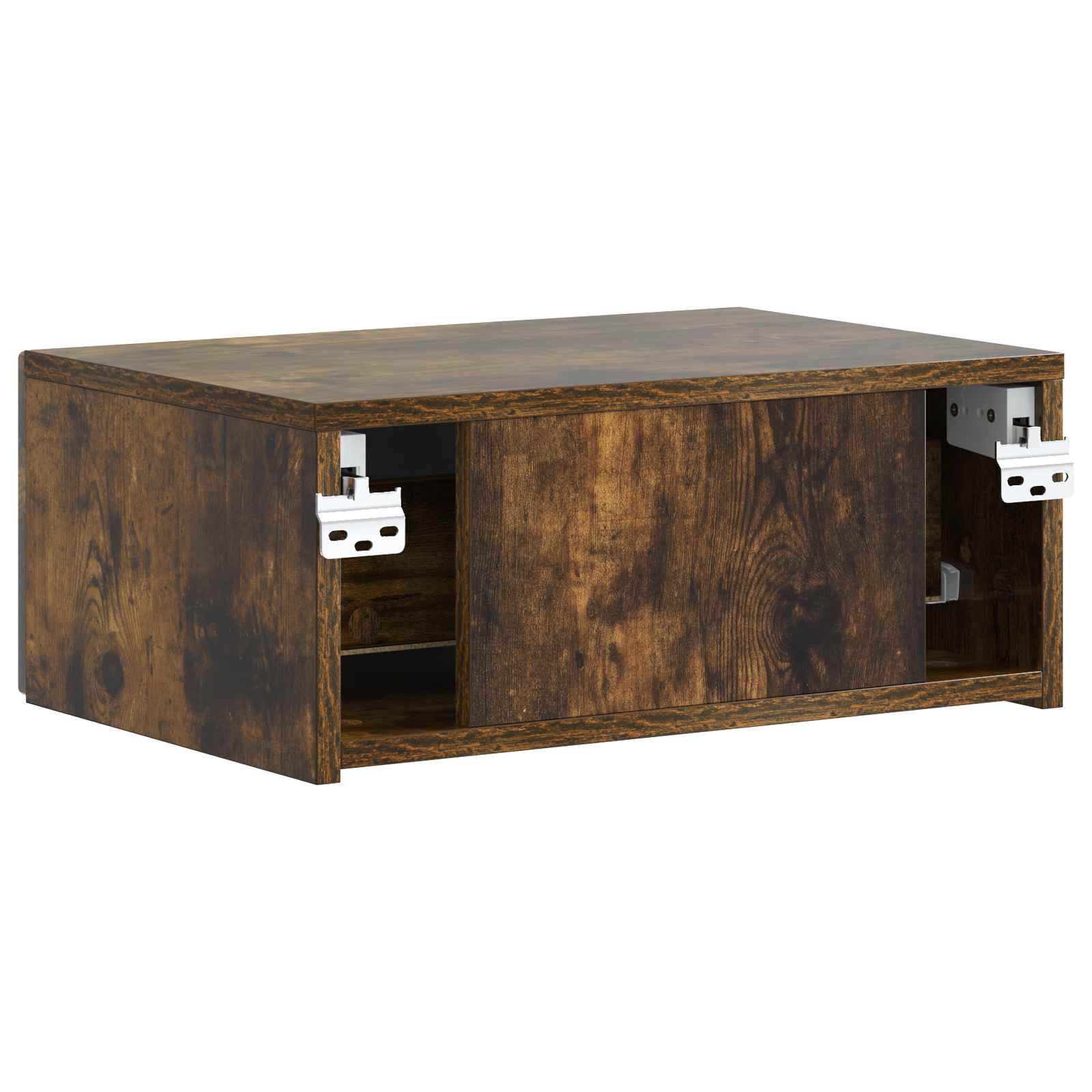 Væghængt Natbord med skuffe 2 pcs Røget eg 49 x 34,5 x 20 cm