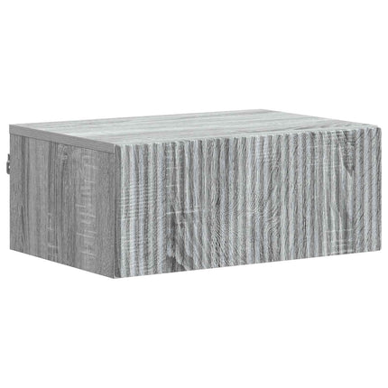 Væghængt Natbord 2 stk. Grå sonoma-eg 49 x 34,5 x 20 cm