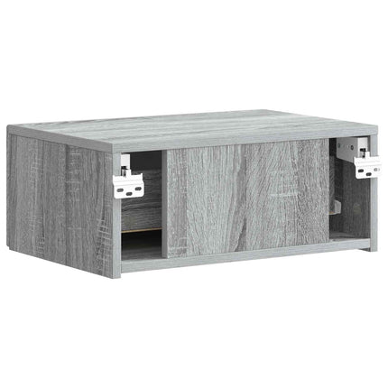 Væghængt Natbord 2 stk. Grå sonoma-eg 49 x 34,5 x 20 cm