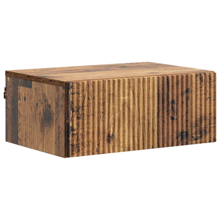 Væghængt Natbord 2 stk. Gammelt træ 49 x 34,5 x 20 cm