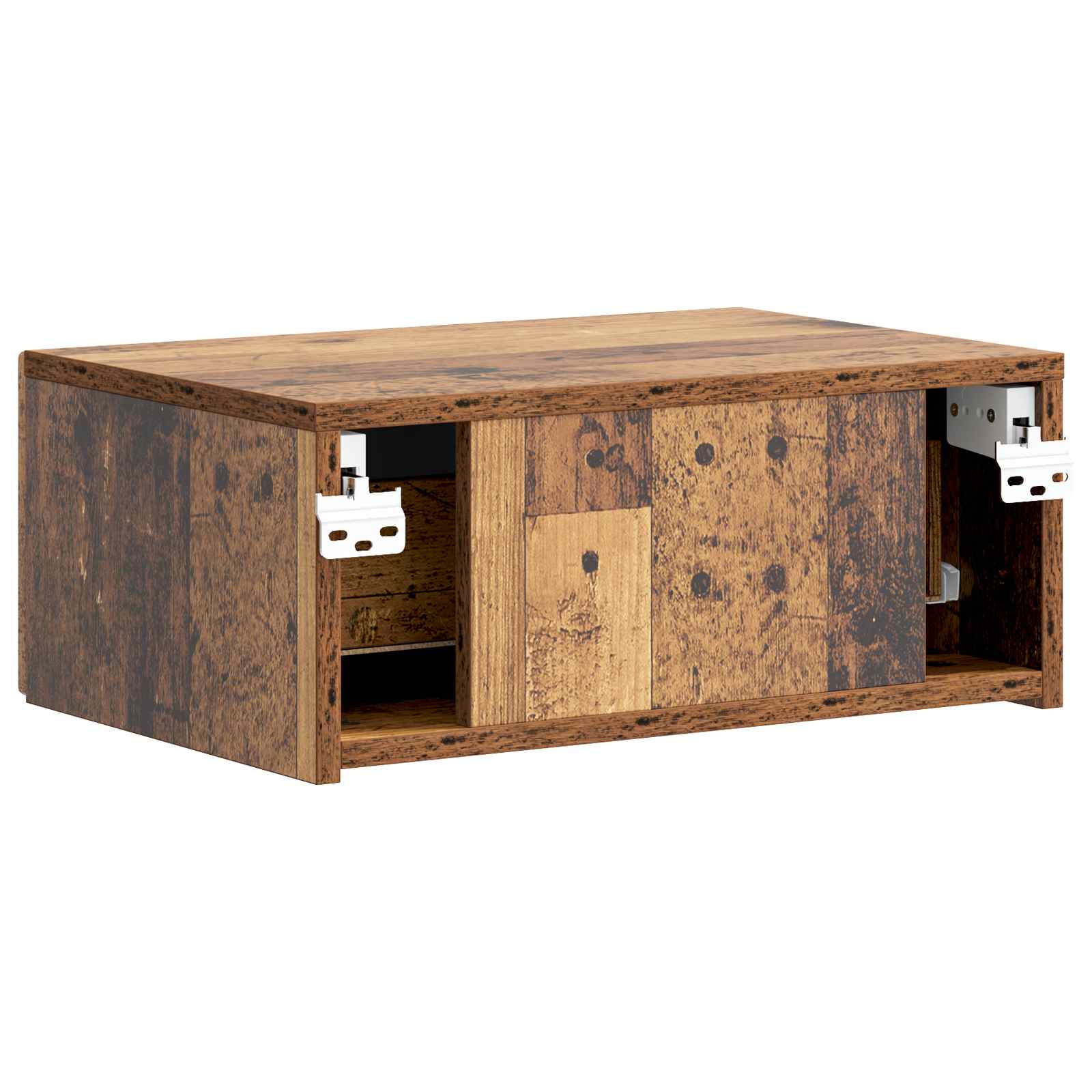 Væghængt Natbord med skuffe 2 pcs Gammelt træ 49 x 34,5 x 20 cm