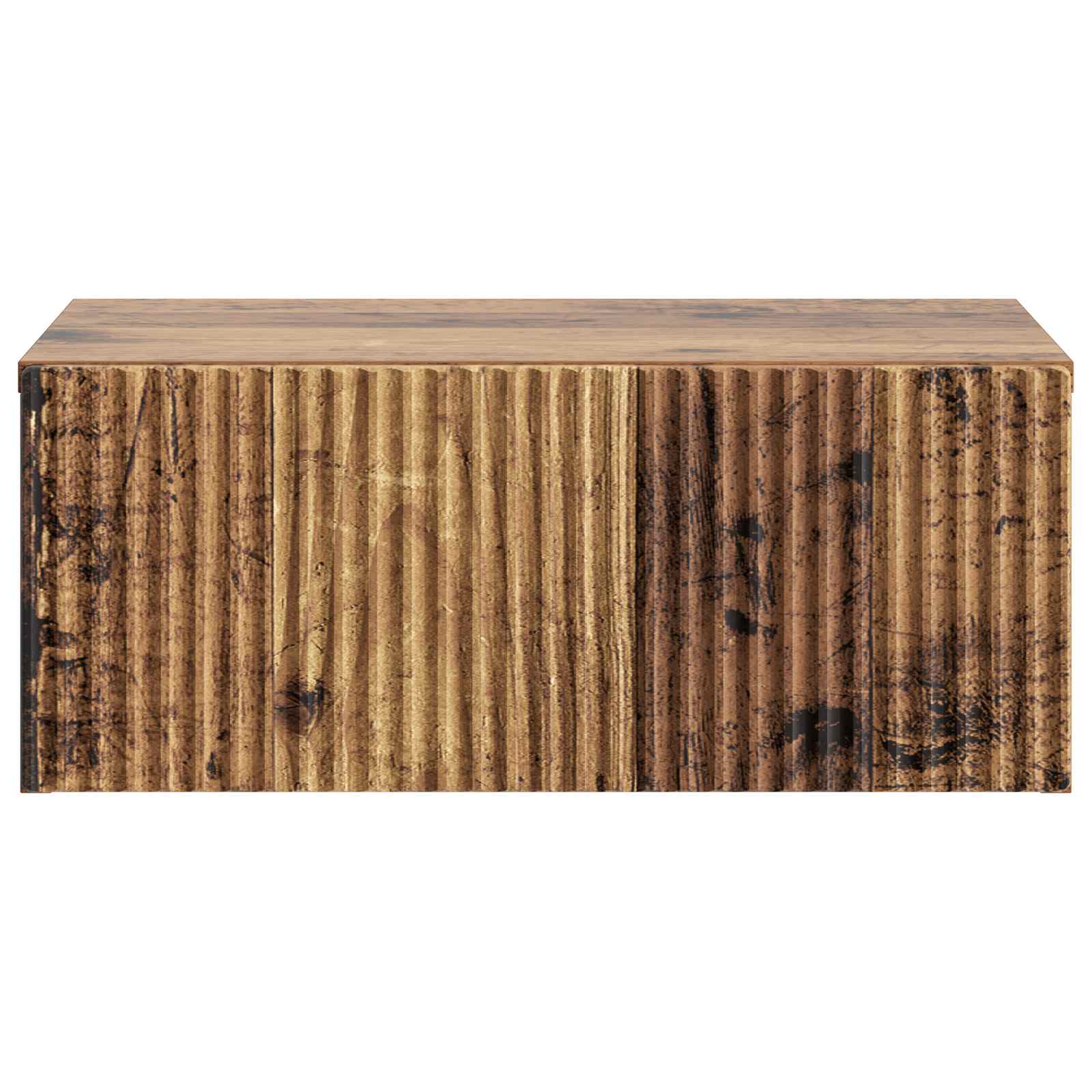 Væghængt Natbord med skuffe 2 pcs Gammelt træ 49 x 34,5 x 20 cm