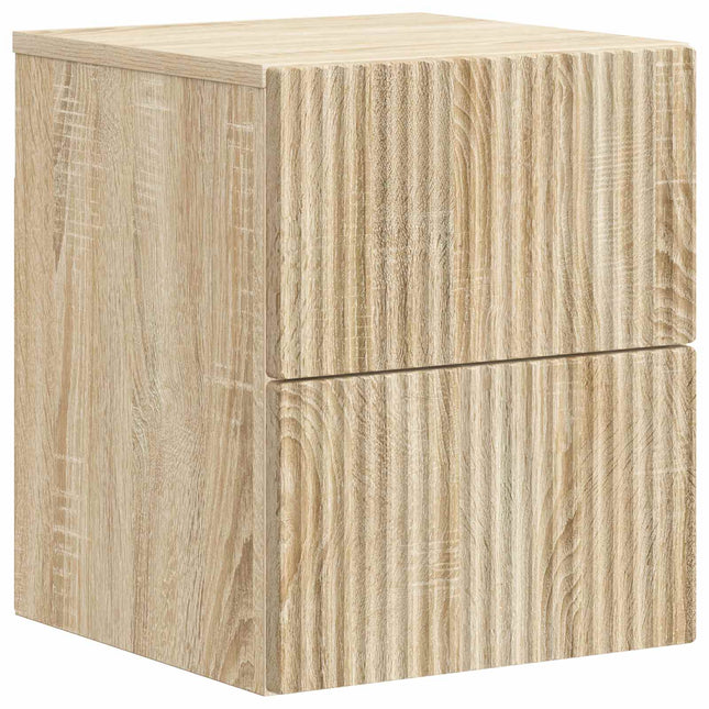 Væghængt Natbord Sonoma-eg 33 x 34,5 x 40 cm Konstrueret træ