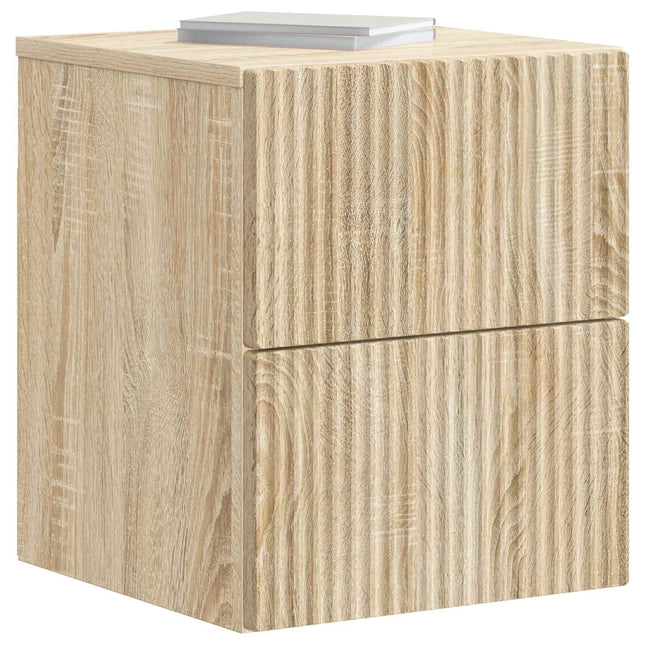 Væghængt Natbord Sonoma-eg 33 x 34,5 x 40 cm Konstrueret træ