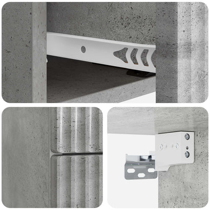 Væghængt Natbord Betongrå 33 x 34,5 x 40 cm Konstrueret træ