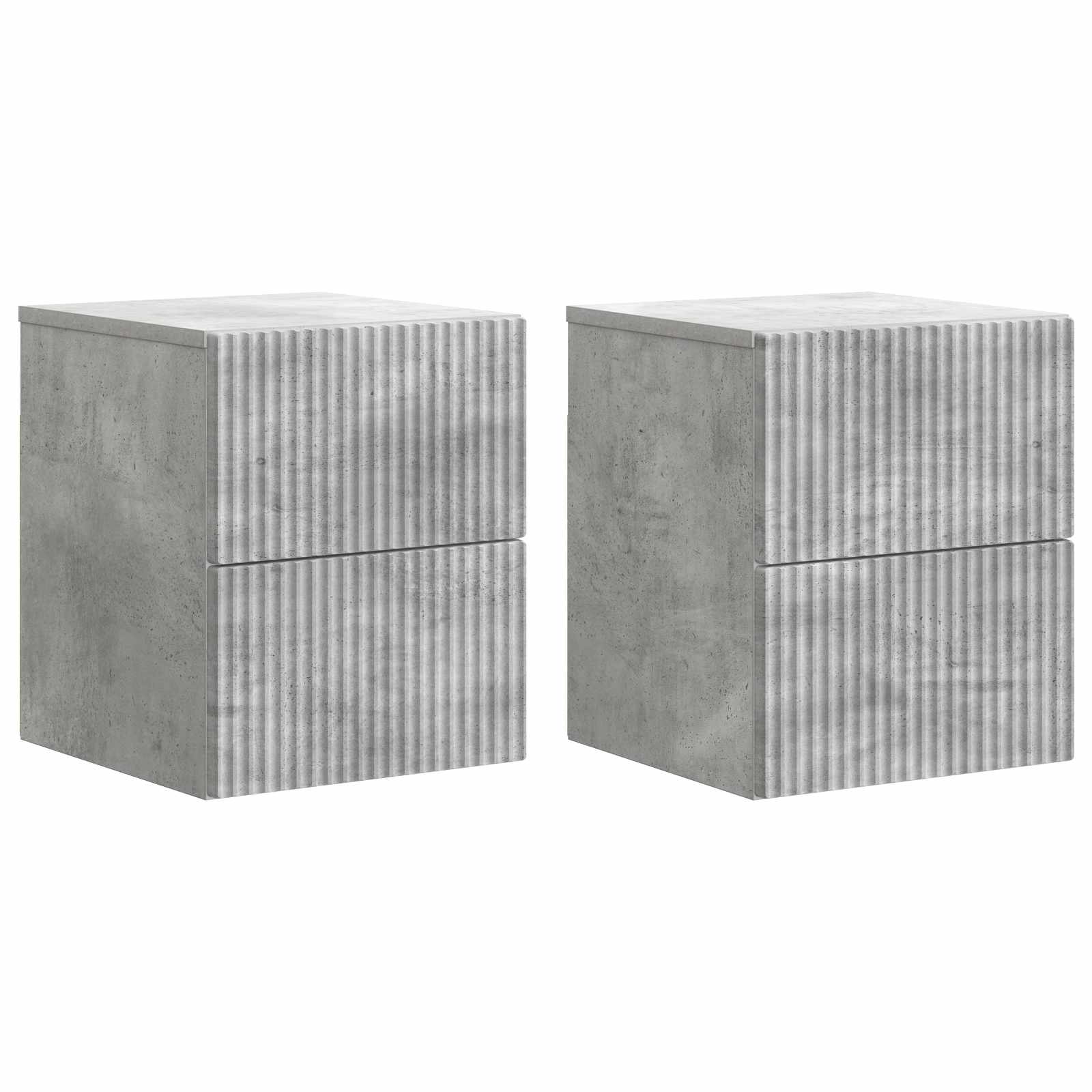 Væghængt Natbord med skuffe 2 pcs Betongrå 33 x 34,5 x 40 cm