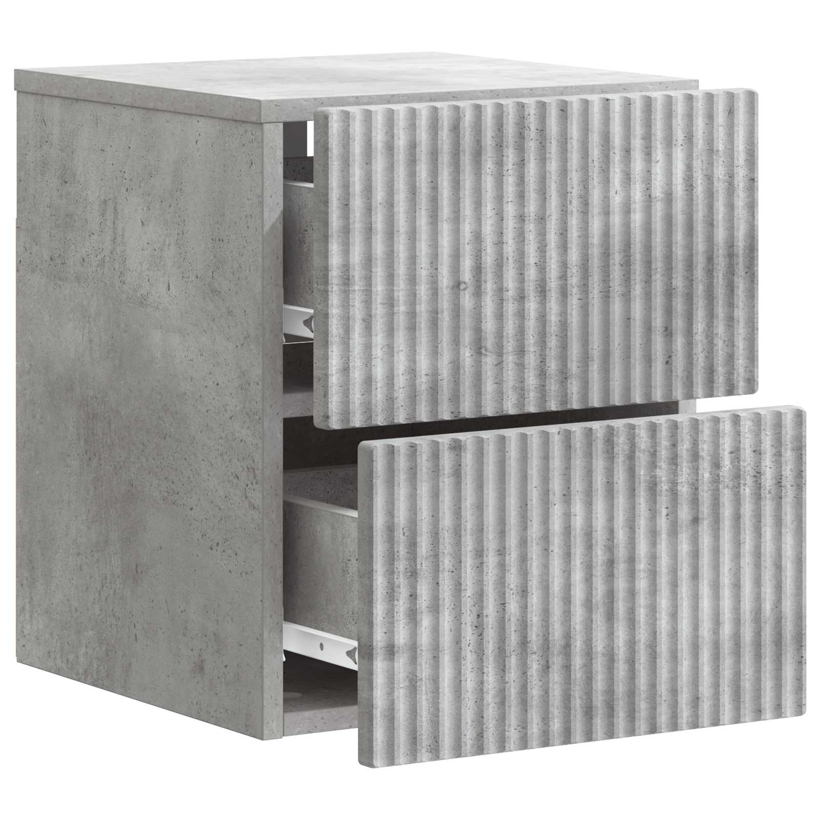 Væghængt Natbord med skuffe 2 pcs Betongrå 33 x 34,5 x 40 cm