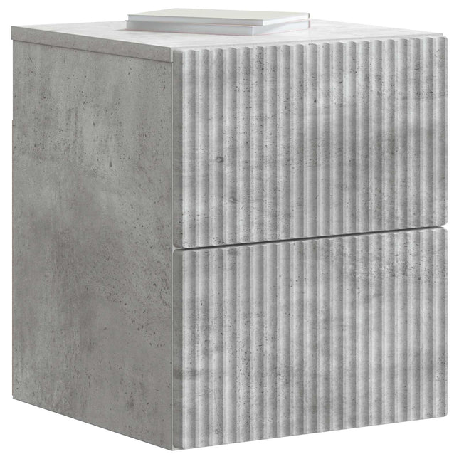 Væghængt Natbord med skuffe 2 pcs Betongrå 33 x 34,5 x 40 cm