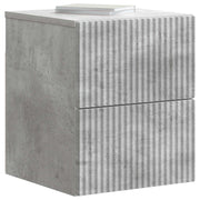 Væghængt Natbord med skuffe 2 pcs Betongrå 33 x 34,5 x 40 cm