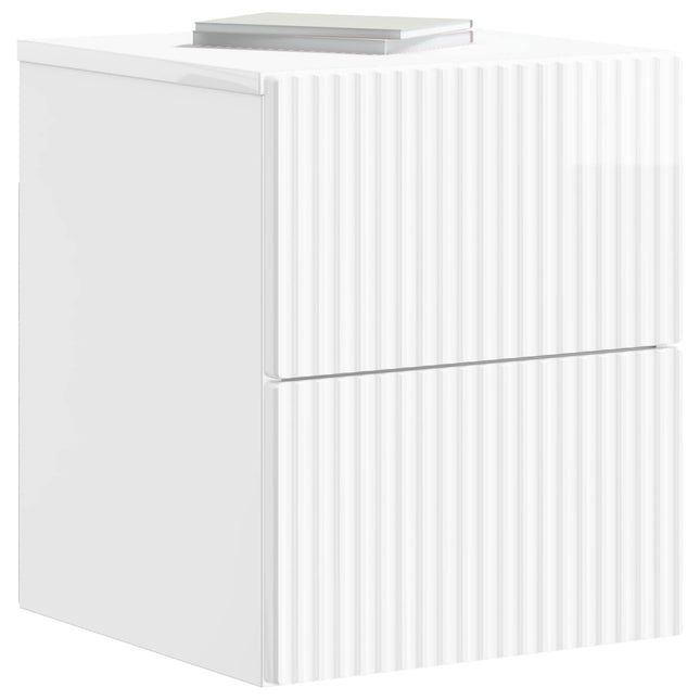 Væghængt Natbord 2 pcs Hvid højglans 33 x 34,5 x 40 cm
