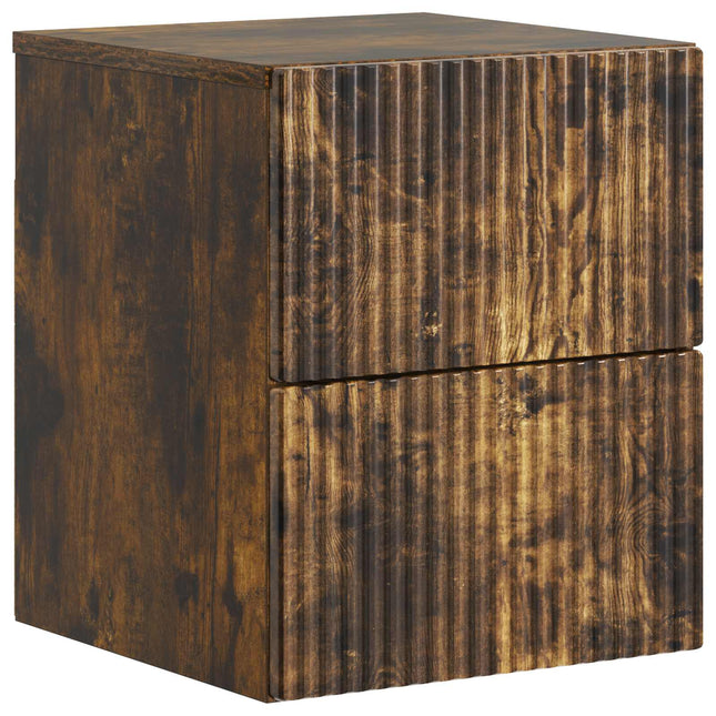 Væghængt Natbord Røget eg 33 x 34,5 x 40 cm Konstrueret træ