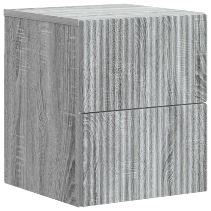 Væghængt Natbord 2 stk. Grå sonoma-eg 33 x 34,5 x 40 cm