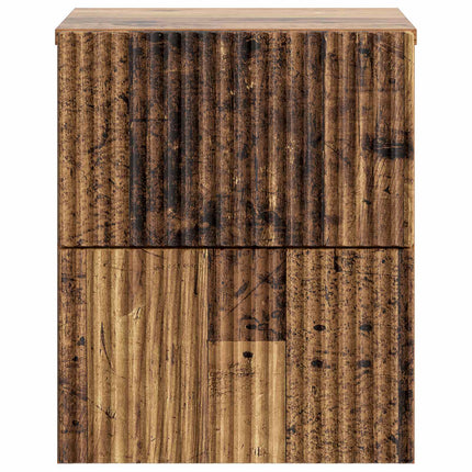 Væghængt Natbord 2 stk. Gammelt træ 33 x 34,5 x 40 cm