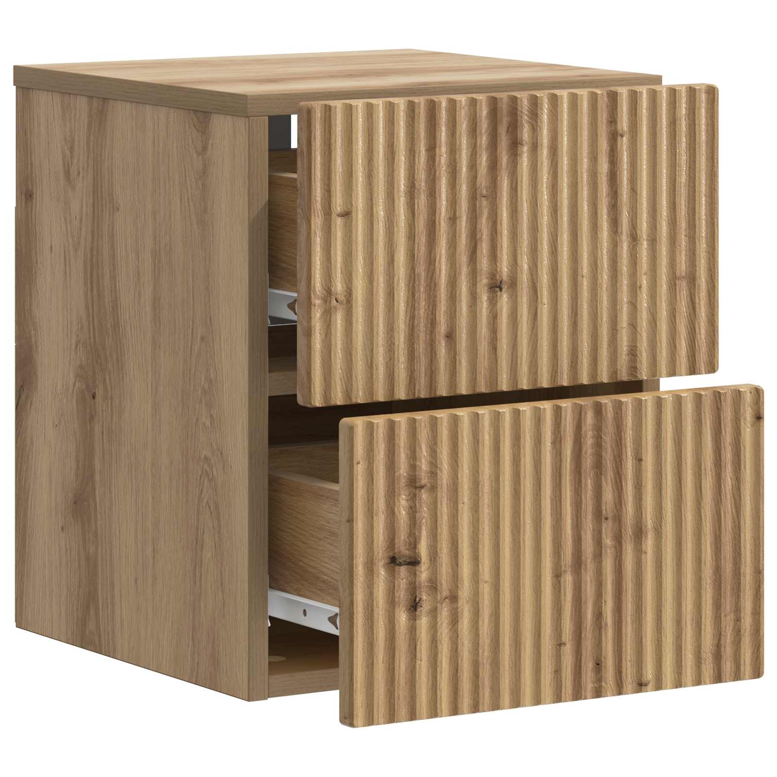 Væghængt Natbord med skuffe 2 pcs Artisan-eg 33 x 34,5 x 40 cm