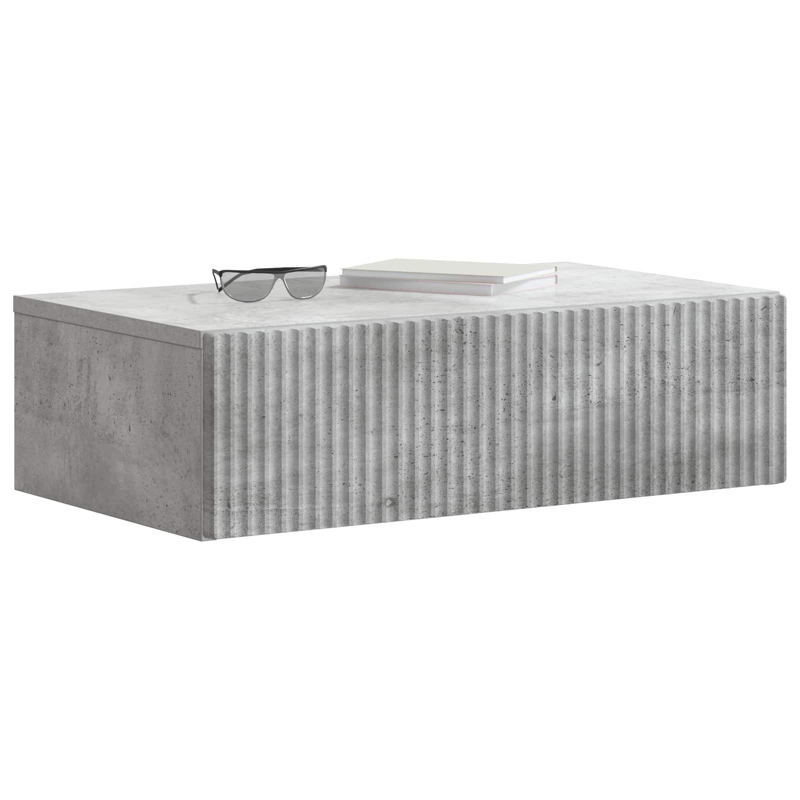 Væghængt Sideskab Betongrå 59 x 34,5 x 17 cm Konstrueret træ