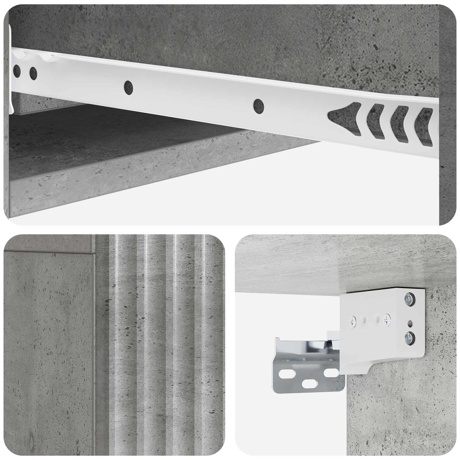 Væghængt Sideskab Betongrå 87,5 x 34,5 x 17 cm Konstrueret træ