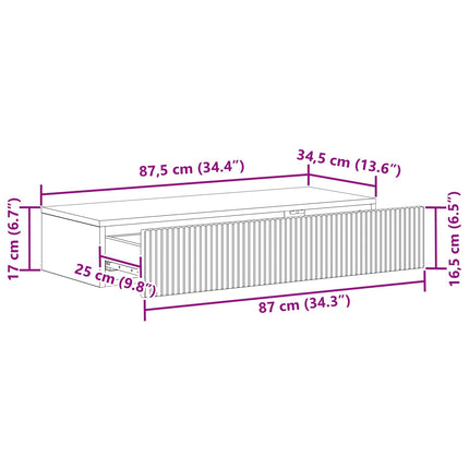 Væghængt Sideskab 87,5 x 34,5 x 17 cm Konstrueret træ