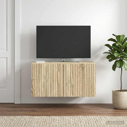 Væghængt TV-skab Sonoma-eg 59,5 x 41 x 30 cm Konstrueret træ