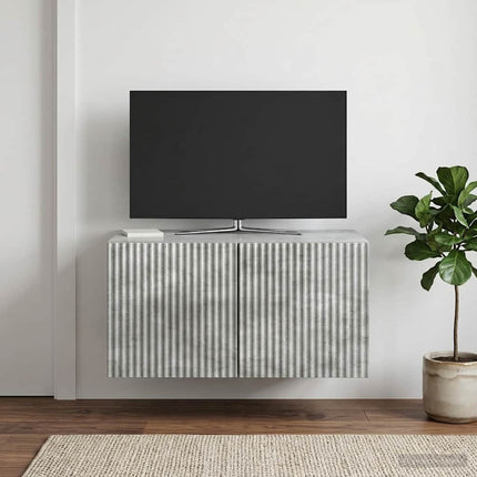 Væghængt TV-skab 59,5 x 41 x 30 cm Betongrå Konstrueret træ