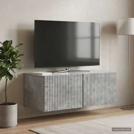 Væghængt TV-skab 78,5 x 41 x 30 cm Betongrå Konstrueret træ
