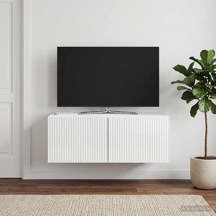 Væghængt TV-skab Vægmonteret Hvid højglans 78,5 x 41 x 30 cm